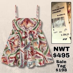 ❗️NEW Tags $495 Autumn Adeigbo Spaghetti Strap Empire Waist Babydoll Blouse 8